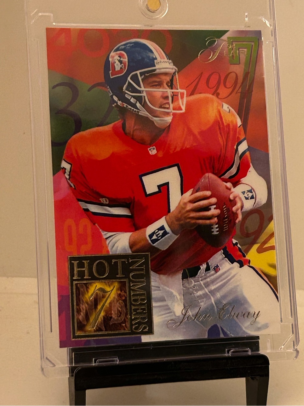 John Elway 1994 Fleer Football-Hot Numbers (7) Denver Broncos